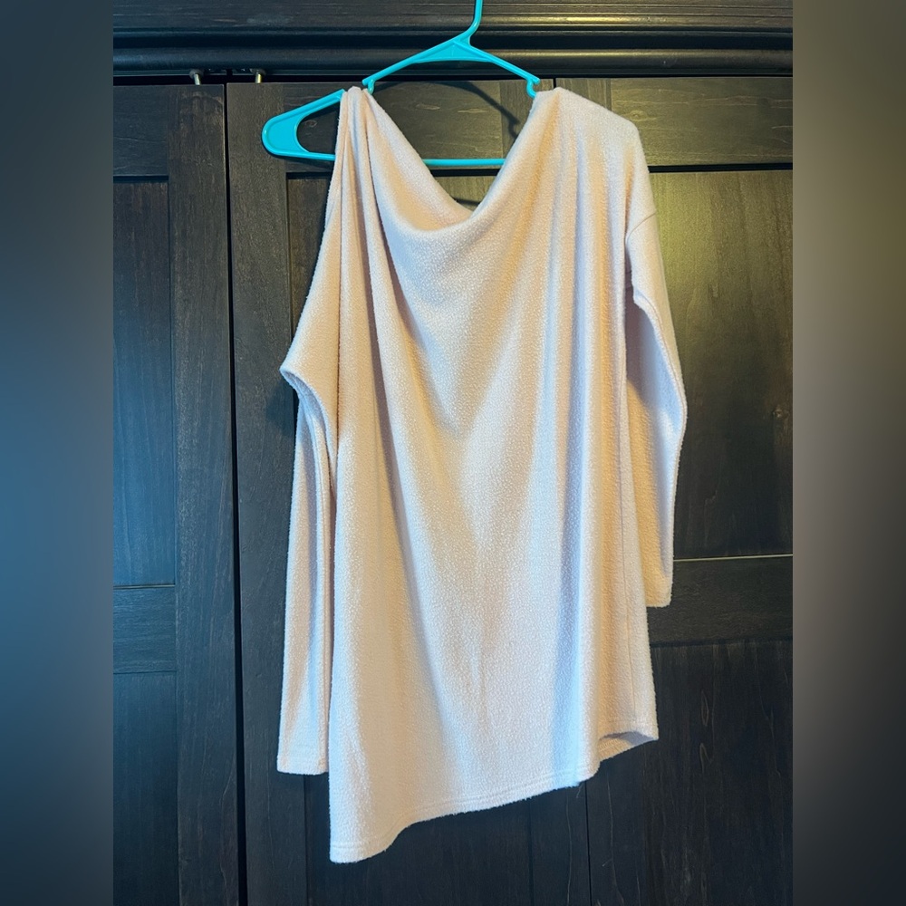 143 Love by Line Up Cold Shoulder Blush Pink Sweater